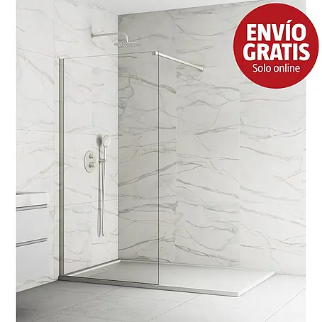 GME  Mampara de ducha fija Screen Nickel