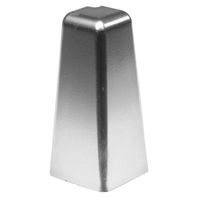 LOGOCLIC Außenecke K50 - Silber, 2 Stk., Passend für: LOGOCLIC Sockelleisten K50 - Silberfarbener Möbelbeinschutz in Trapezform, ideal für den Schutz von Böden und Möbeln vor Kratzern und Abnutzung.