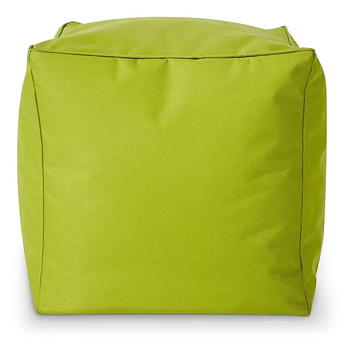 Green Bean Sitzhocker Cube mit EPS Füllung 40x40x40 cm Grün -  - Quadratischer Pouf aus lindgrünem Stoff.