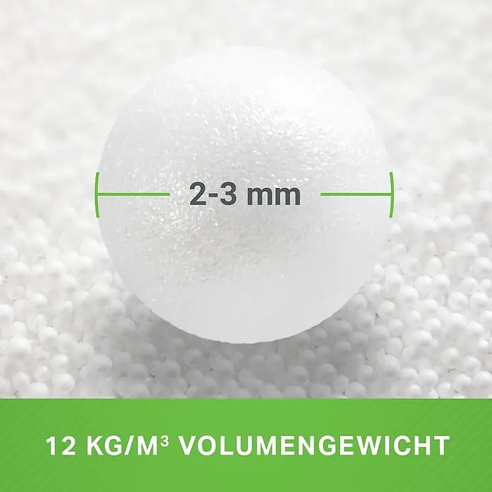 Green Bean EPS Perlen Sitzsack Füllung Nachfüllpack 1 L -  - Weiße Schaumstoffkügelchen, 2-3 mm Durchmesser, 12 kg/m³ Volumengewicht.