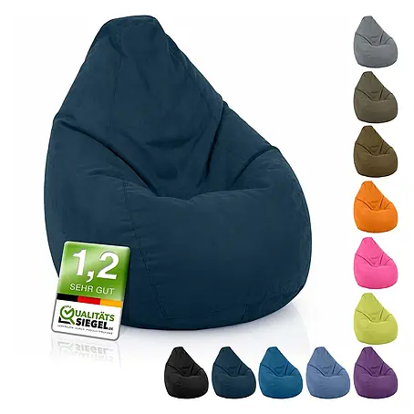 Green Bean Sitzsack Drop mit Rückenlehne 60x60x90 cm Dunkelblau