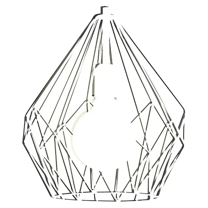 Eglo Lámpara colgante redonda Carlton - Altura: 110 cm, Negro - Lámpara colgante moderna con pantalla de alambre geométrico y bombilla decorativa para una iluminación elegante.