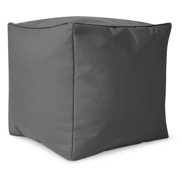 Green Bean Sitzhocker Cube mit EPS Füllung 40x40x40 cm Grau -  - Grauer Stoff-Würfelhocker.