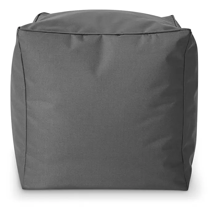 Green Bean Sitzhocker Cube mit EPS Füllung 40x40x40 cm Grau -  - Dunkelgrauer quadratischer Stoffpouf.