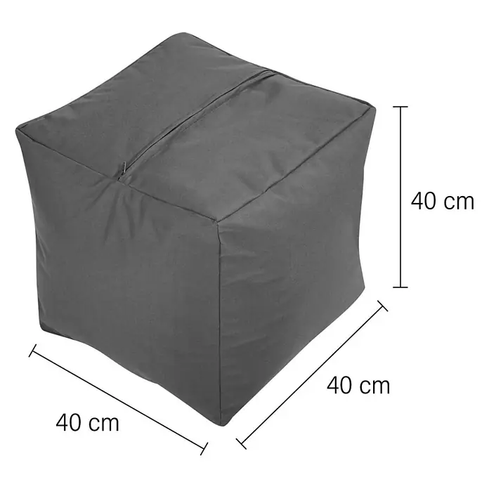 Green Bean Sitzhocker Cube mit EPS Füllung 40x40x40 cm Grau -  - Dunkelgrauer Stoff-Sitzwürfel, 40x40x40 cm groß.