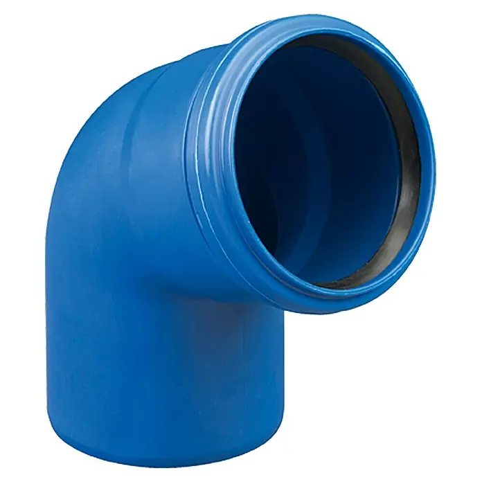 HT-Bogen Silent - Nennweite: 110 mm, 67 ° - Blaues 90-Grad-Rohrbogenstück für Sanitäranwendungen, ideal für Abwasserleitungen, mit glatter Innenfläche.