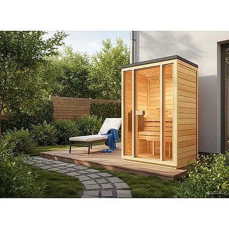 Gartensauna Kuuma S138x111cm Natur 42mm Wandstärke
