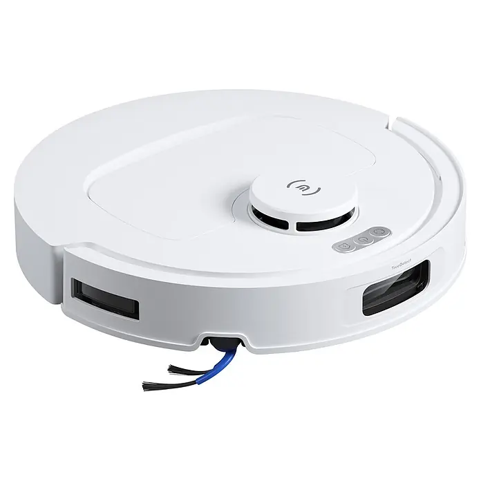 Ecovacs Saugwischroboter Deebot T30E Omni White - Saugkraft: 25.000 Pa, Akkulaufzeit: 180 min, Fassungsvermögen Roboter: 3 l - Weißer Saugroboter mit Lidar, Seitenbürste und Frontsensoren.