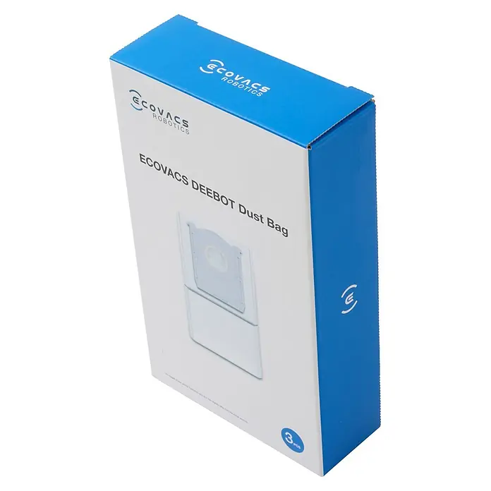 Ecovacs Staubbeutel X12 - Material: Vlies - Weiß-blaue ECOVACS DEEBOT Staubbeutel-Box, enthält 3 Staubbeutel für Roboterstaubsauger.