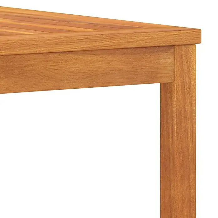 Furnicato Garten Loungemöbel Set aus Akazienholz mit Kissen -  - Brauner Holztischecke mit Lattenplatte und stabilem Bein.