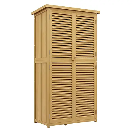 Furnicato Gartenschrank aus Kiefernholz, hellgelb, 87x46,5x160 cm