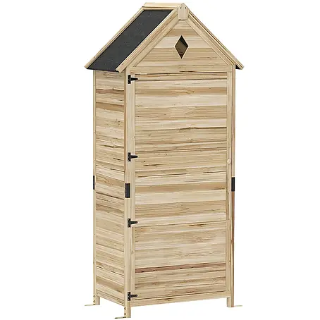 Furnicato Gartenschrank aus Tannenholz, 80x49x170 cm, Naturholz