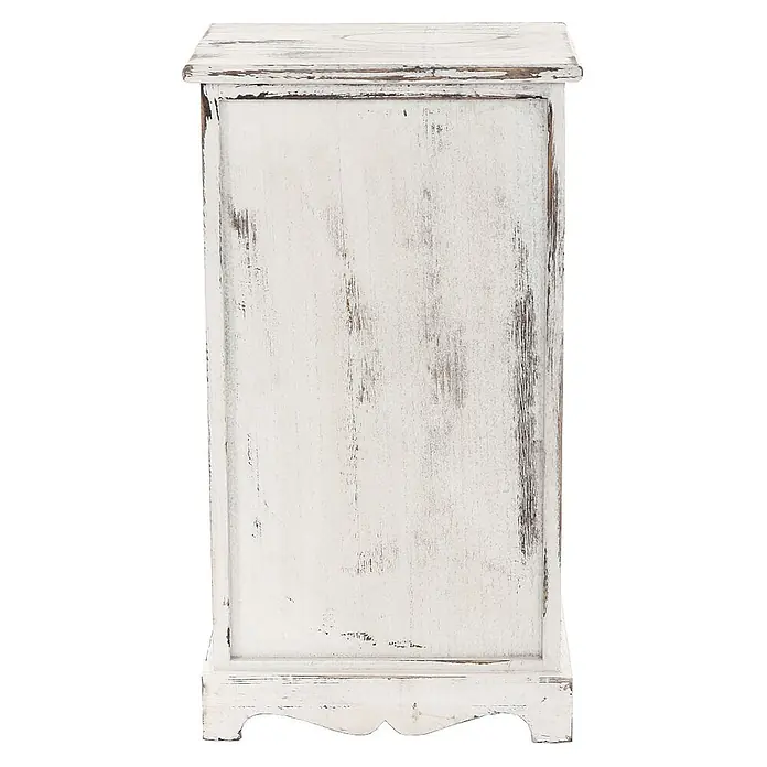 Mendler Kommode Shabby-Look, 63x35x29cm - weiß -  - Shabby Chic weißer Holzschrank mit Distressed-Finish.