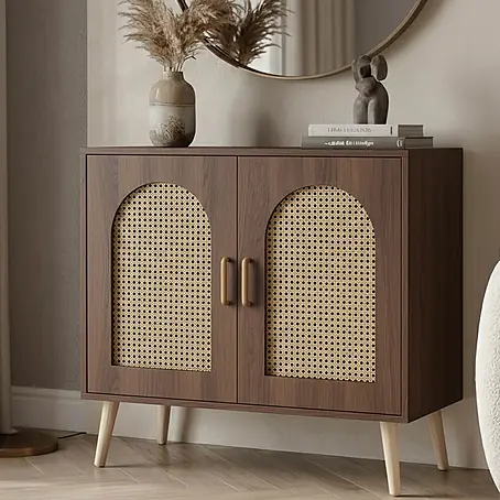 Mendler Kommode HWC-P51, Poly-Rattan MDF 79x80x40cm - braun