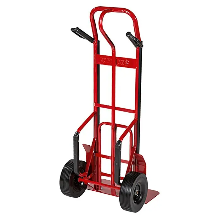 BAUHAUS Sackkarre HT 800 FRG - Stahl, Traglast: 250 kg - Rote Treppenkarre mit zwei Rädern und Griffen. Ideal für den Transport von Lasten über Treppen. Robust und zuverlässig.