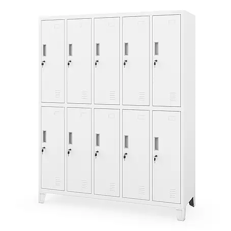 Jan Nowak Arbeitsschutzschrank BARTEK, 10-türig, 136x172x45 cm, Weiß