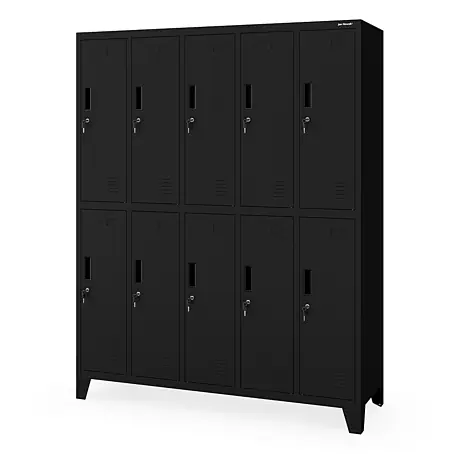 Jan Nowak Arbeitsschutzschrank BARTEK, 10-türig, 136x172x45 cm, Schwarz