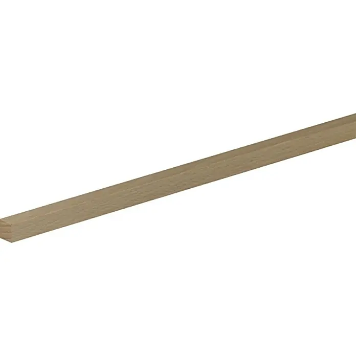 Profiles and more Quadratleiste - L x B x H: 95 cm x 12 mm x 12 mm, Buche - Produktbild einer schmalen, quadratischen Holzleiste, ideal für Modellbau oder feine Tischlerarbeiten. Die Leiste hat eine helle, natürliche Holzfarbe.