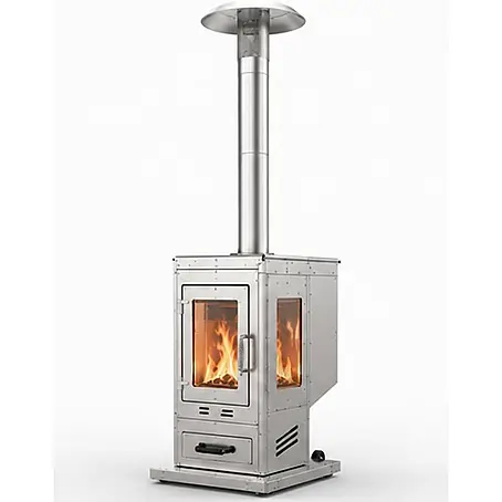 SCHENGER Outdoor Pelletofen HPP25 Edelstahl ohne Stromanschluss