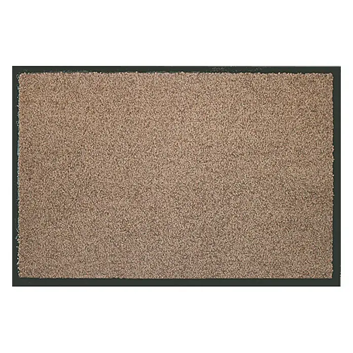 Astra Schmutzfangmatte Proper Tex - Braun, 60 x 180 cm, Material Nutzschicht: 100 % Polyamid - Abbildung einer rechteckigen, schmutzabweisenden Fußmatte mit braunem Flor und schwarzem Rand. Die Matte ist schlicht und funktional.