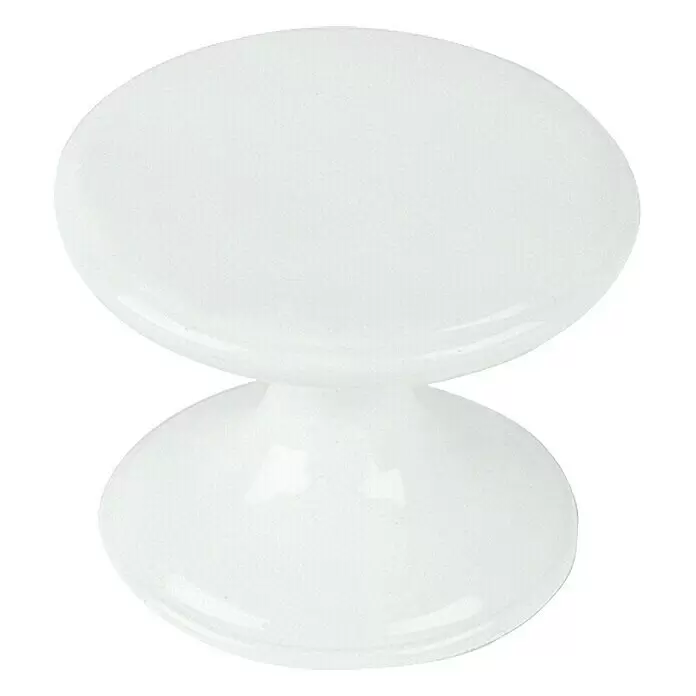 Rei Pomo para muebles - Tipo de tirador del mueble: Botón, Ø x Al: 33 x 27 mm, Blanco