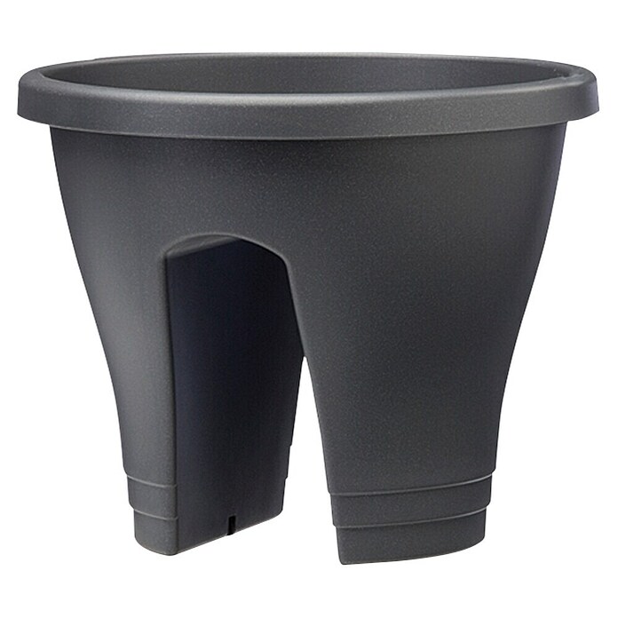 Elho Plantenbak voor balkonbalustrade Corsica Flower Bridge (Antraciet, Diameter: 30 cm, Hoogte: 24 cm, Houder)