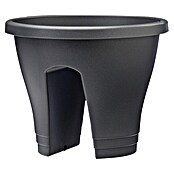 Elho Plantenbak voor balkonbalustrade Corsica Flower Bridge (Antraciet, Diameter: 30 cm, Hoogte: 24 cm, Houder)