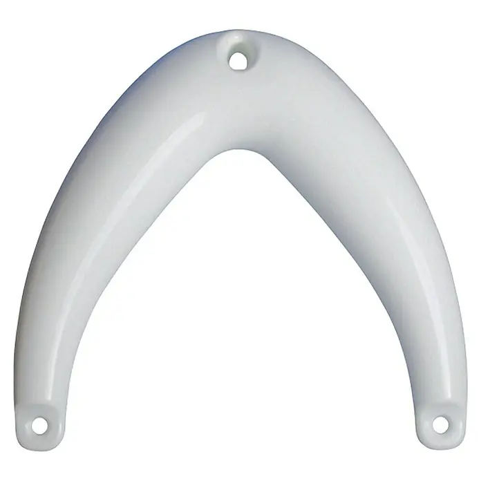 Talamex Bugfender - 33 x 34 cm, Weiß - Weißer Bootsfender in V-Form mit Befestigungslöchern. Schützt Boote vor Schäden beim Anlegen.