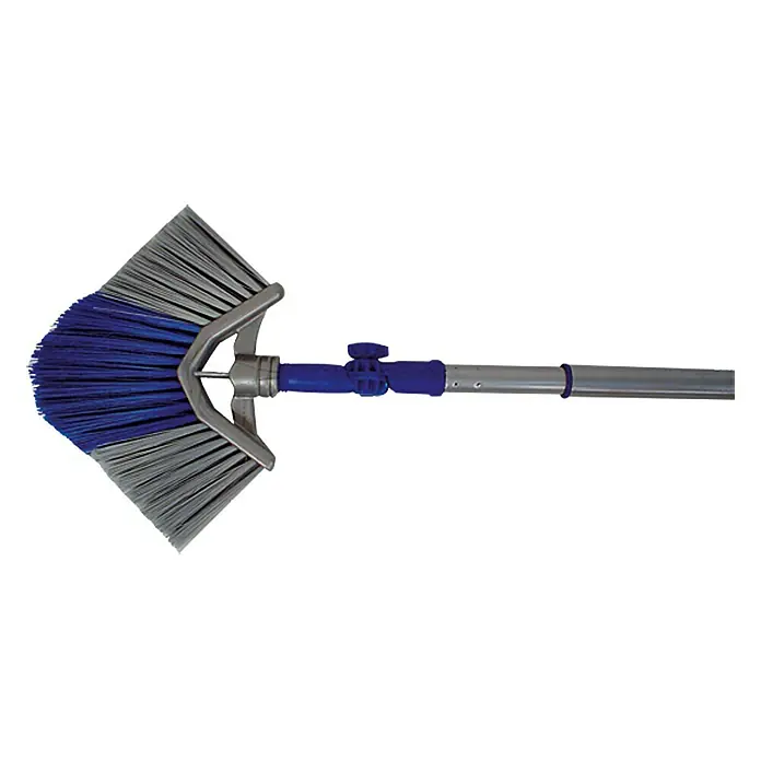 Staub- & Deckenfeger Punta Est - Mit Teleskopstiel, Verstellbar: 190 cm - 250 cm - Eckbesen mit Teleskopstiel für die Reinigung von Ecken und schwer zugänglichen Bereichen, mit blauen und grauen Borsten.