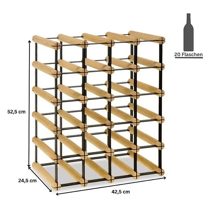 Modulares Weinregal VINOTECA MOD METAL 52,5x42,5x24,5cm 4x5 Flaschen Natur - 
