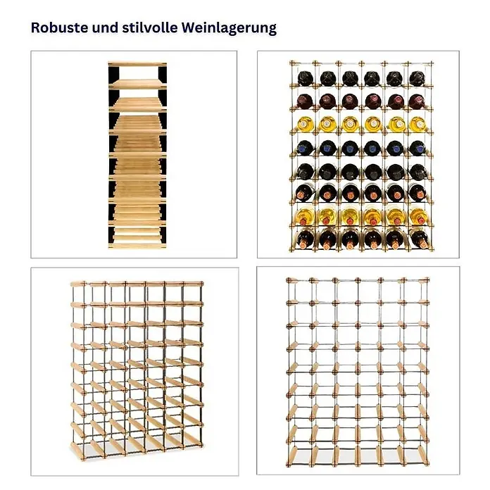 Modulares Weinregal VINOTECA MOD 82,5x62,5x24,5cm 6x8 Flaschen Braun geölt - 
