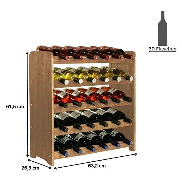 Weinregal PINOTWINE C 61,6x63,2x26,5cm 30 Flaschen Braun geölt - 