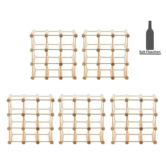 Modulares Weinregal VINOTECA MOD 36x36x24cm 5x 9 Flaschen  Natur - 