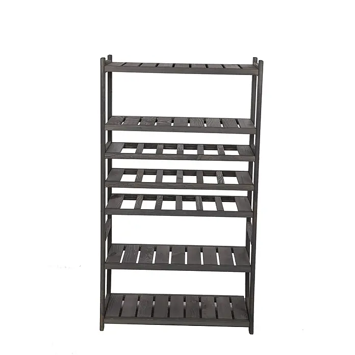 Weinregal SPREEWALD 124x70x33cm 18 Flaschen auf 3 Ebenen Grau geölt - 