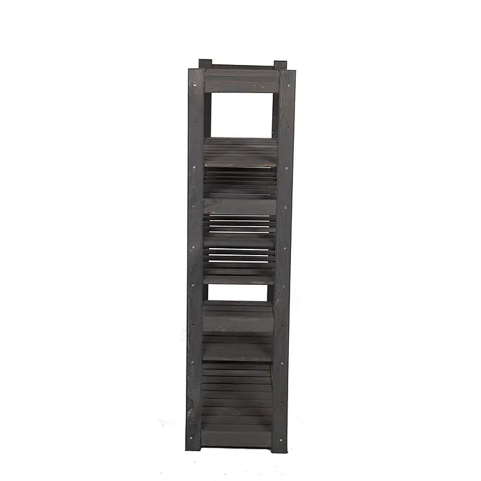 Weinregal SPREEWALD 124x70x33cm 18 Flaschen auf 3 Ebenen Grau geölt - 