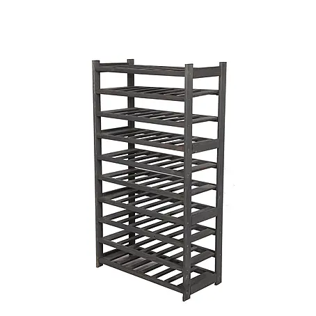 Weinregal SPREEWALD 124x70x33cm 60 Flaschen auf 10 Ebenen Grau geölt