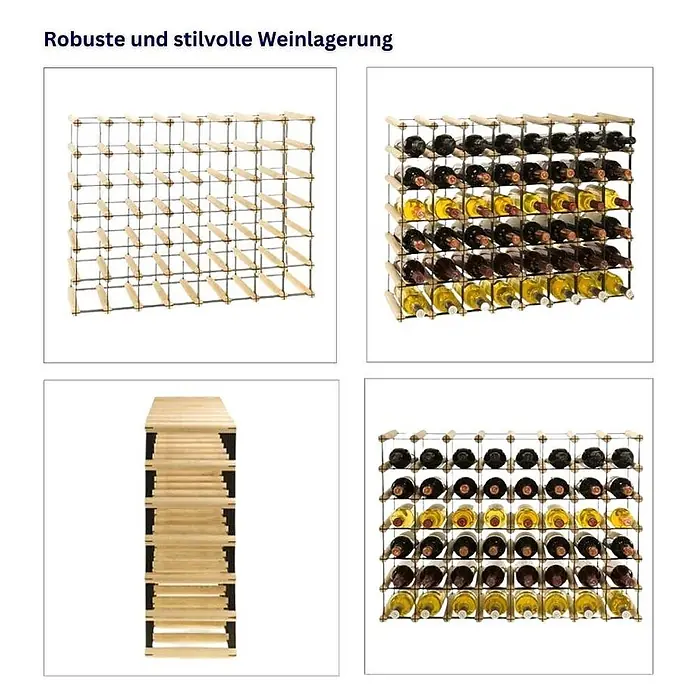 Modulares Weinregal VINOTECA MOD 62,5x82,5x24,5cm 8x6 Flaschen Braun geölt - 
