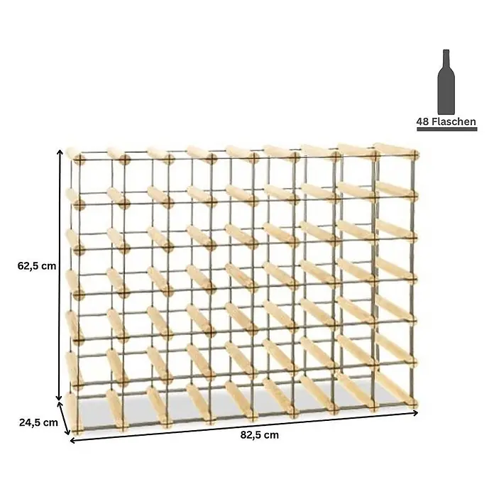 Modulares Weinregal VINOTECA MOD 62,5x82,5x24,5cm 8x6 Flaschen Braun geölt - 