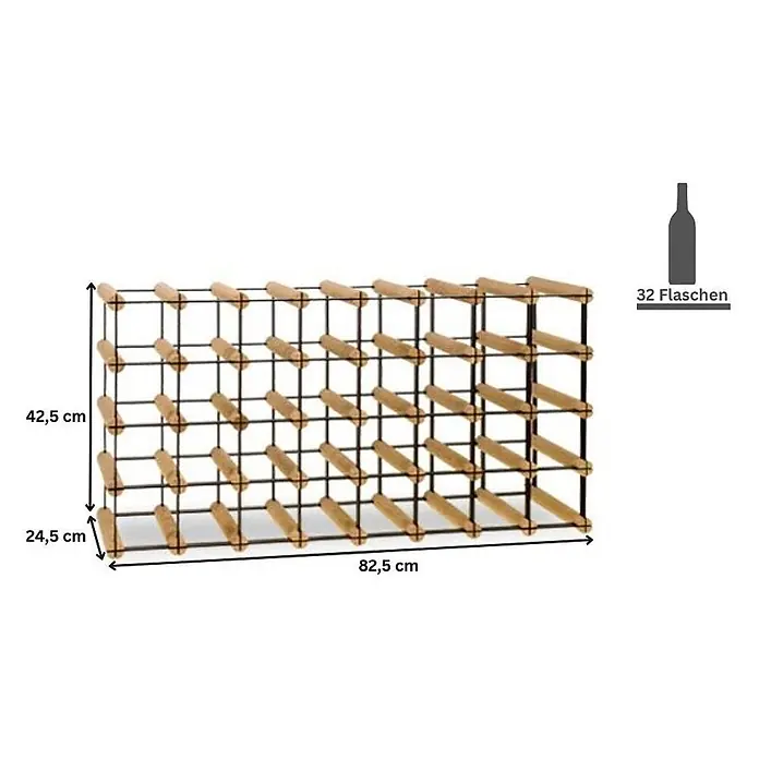 Modulares Weinregal VINOTECA MOD 42,5x82,5x24,5cm 8x4 Flaschen Braun geölt - 