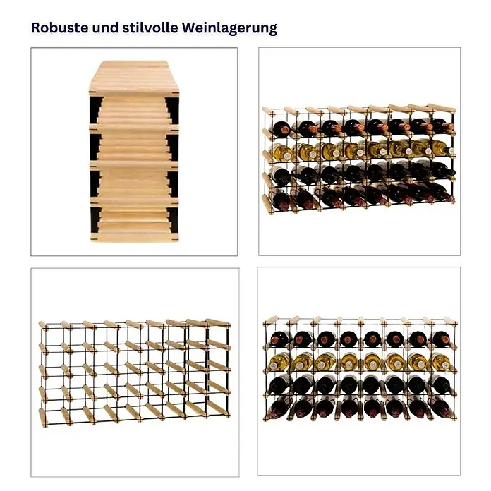 Modulares Weinregal VINOTECA MOD 42,5x82,5x24,5cm 8x4 Flaschen Braun geölt - 