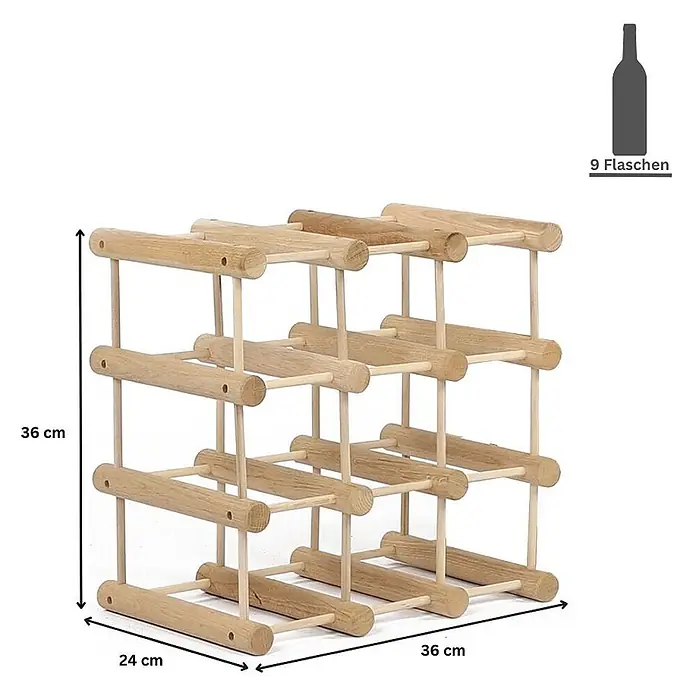 Modulares Weinregal VINOTECA MOD 36x36x24cm 1x 9 Flaschen  Geölt - 