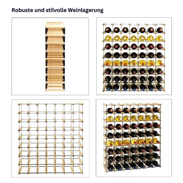 Modulares Weinregal VINOTECA MOD 82,5x72,5x24,5cm 7x8 Flaschen Braun geölt - 