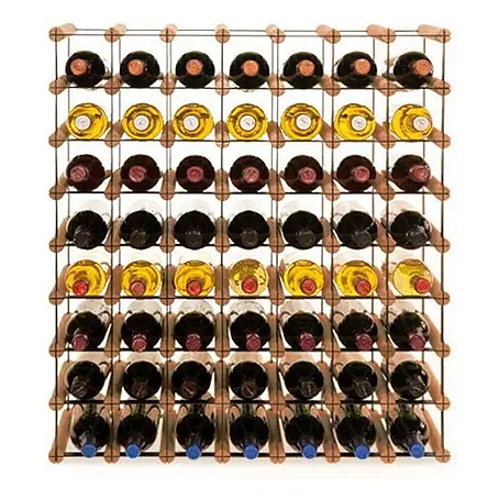 Modulares Weinregal VINOTECA MOD 82,5x72,5x24,5cm 7x8 Flaschen Braun geölt