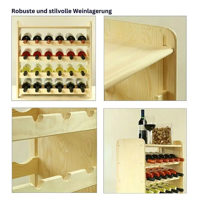 Weinregal PINOTWINE C 36x44x26,5cm 12 Flaschen Braun geölt - 