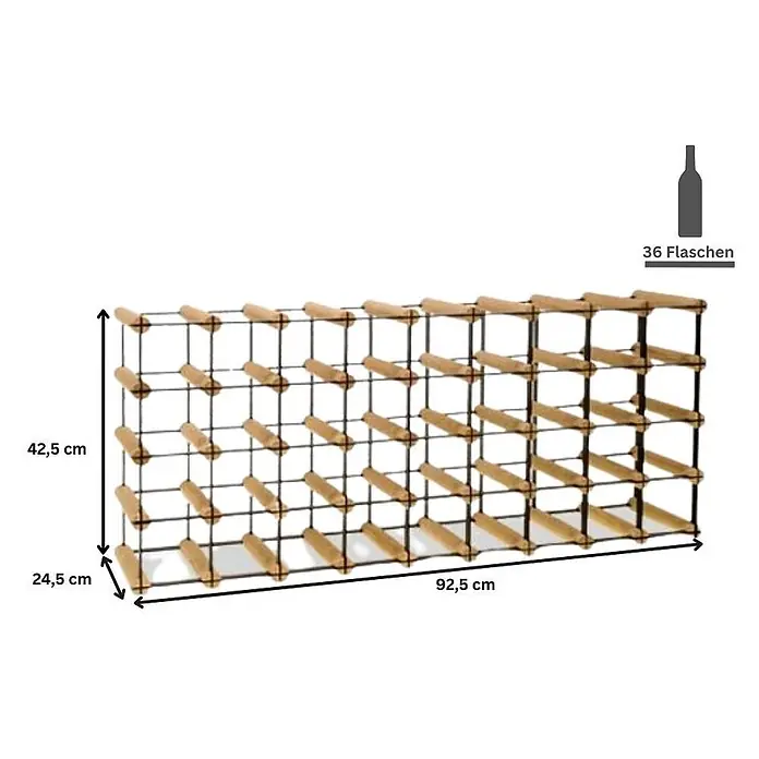 Modulares Weinregal VINOTECA MOD 42,5x92,5x24,5cm 9x4 Flaschen Braun geölt - 