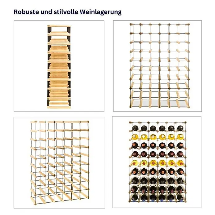 Modulares Weinregal VINOTECA MOD 92,5x62,5x24,5cm 6x9 Flaschen Braun geölt - 