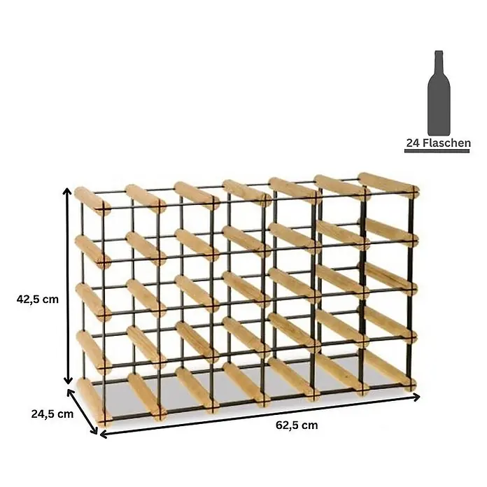 Modulares Weinregal VINOTECA MOD 42,5x62,5x24,5cm 6x4 Flaschen Braun geölt - 