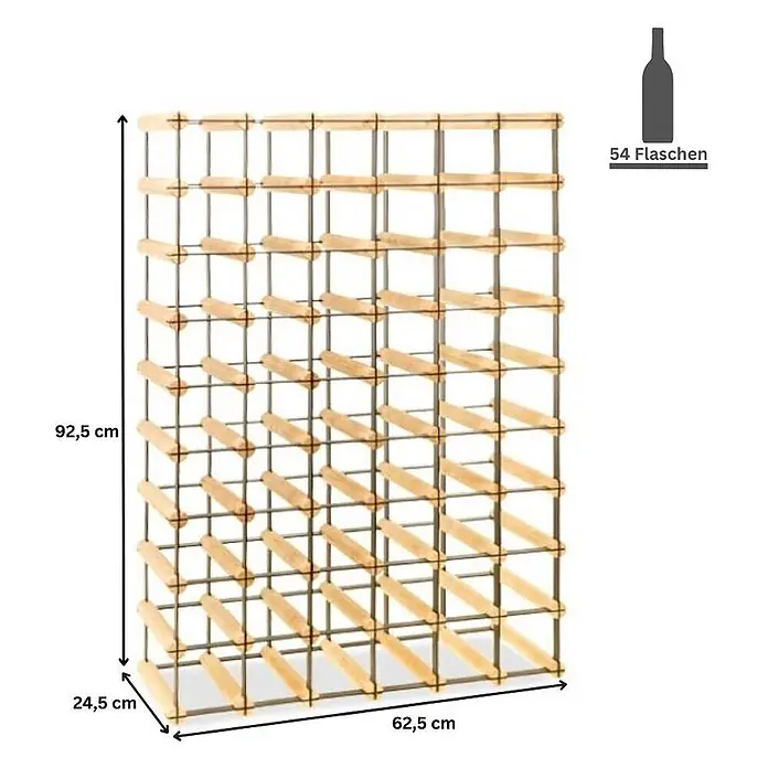 Modulares Weinregal VINOTECA MOD 92,5x62,5x24,5cm 6x9 Flaschen Braun geölt - 