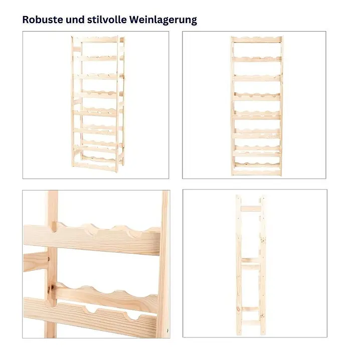 Weinregal PINOTWINE 118x72x25cm 56 Flaschen Braun geölt - 
