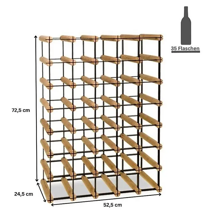 Modulares Weinregal VINOTECA MOD METAL 72,5x52,5x24,5cm 5x7 Flaschen Natur - 